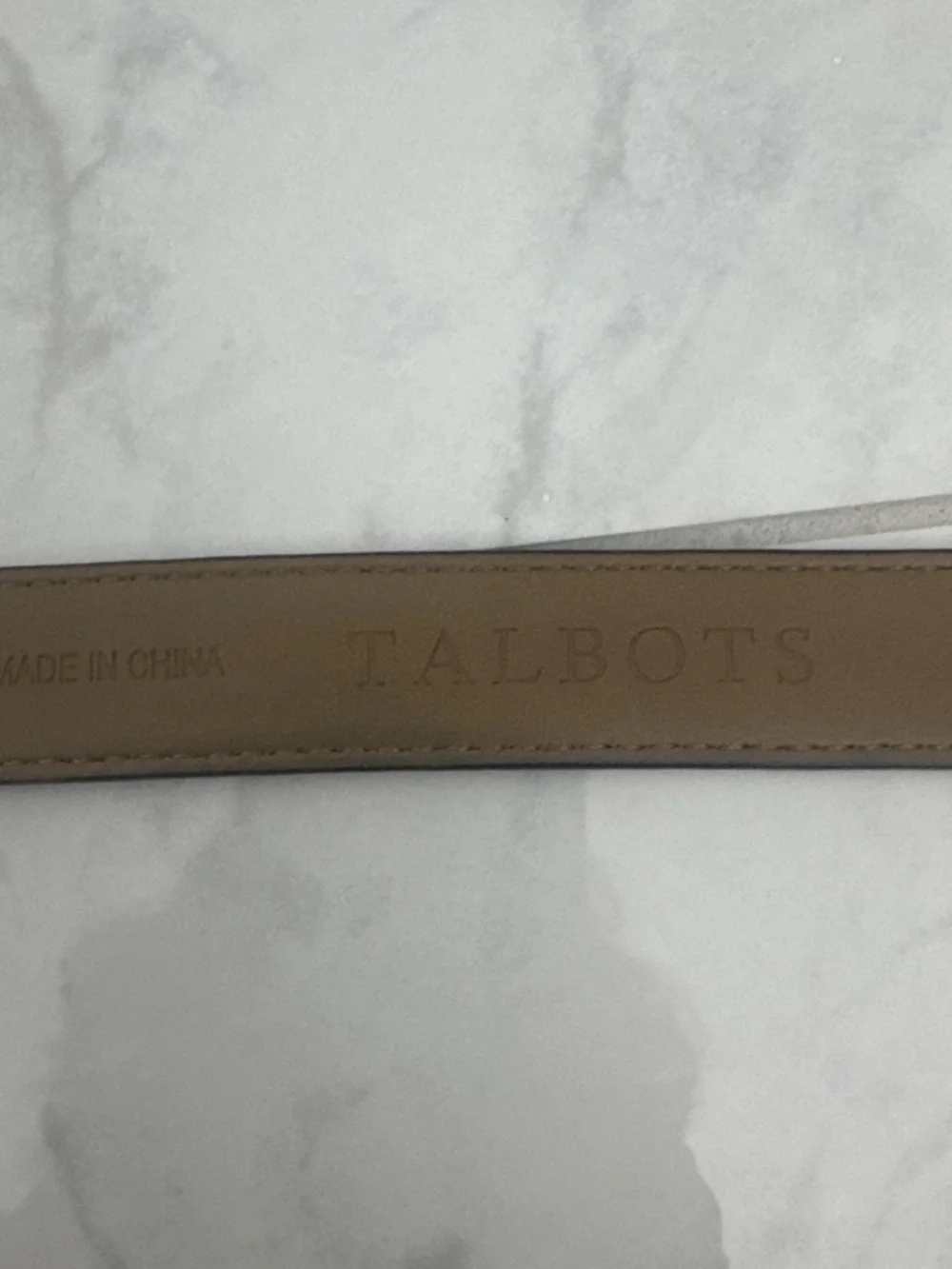 Talbots Blue Leather Belt with Matte Blue Buckle